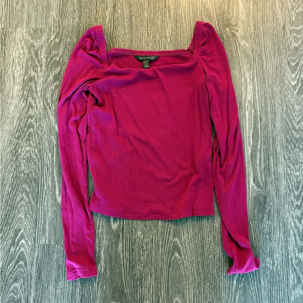 Banana Republic Fuchsia Long Sleeve Tee